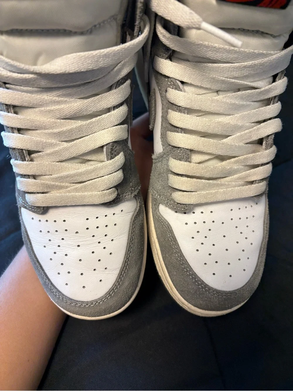 Nike Kids Gray and White High-Top Sneakers